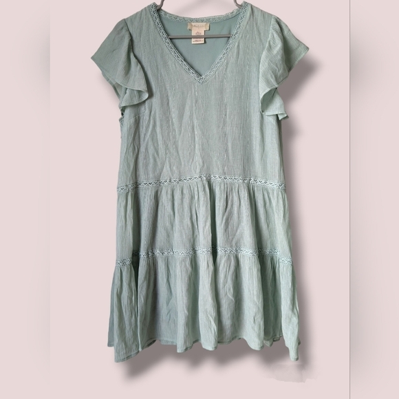 Altar'd State Sage Frilled Tiered Mini Dress Romantic Feminine Coquette - Picture 1 of 10